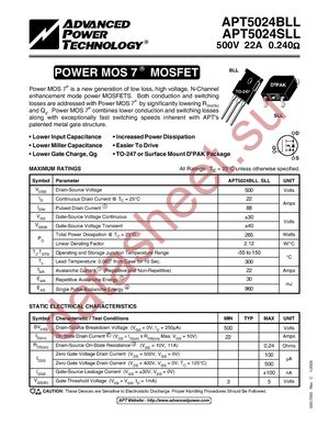 APT5024BLLG datasheet  